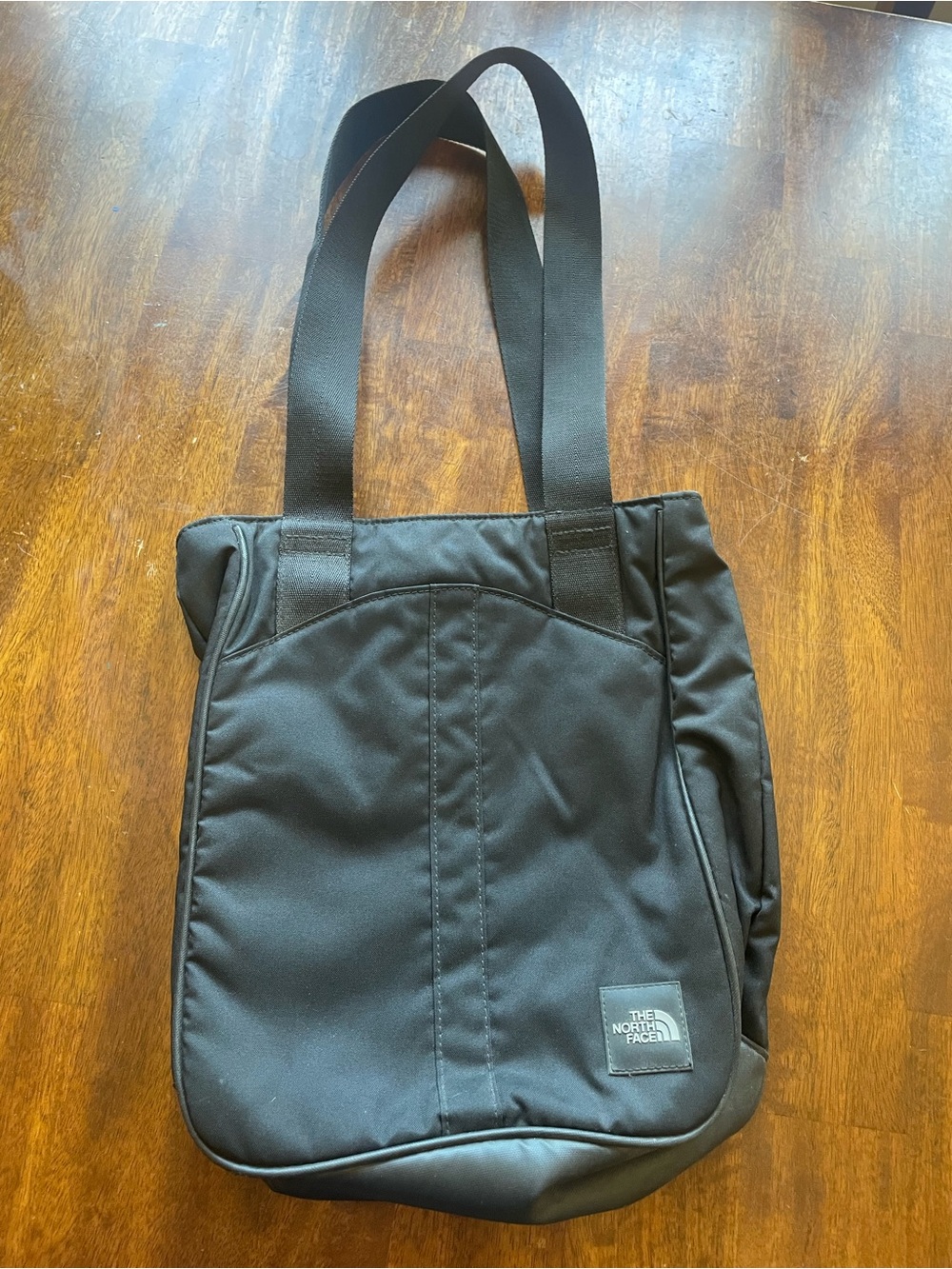 The North Face Black Tote Bag Purple Lining Zip Pocket
